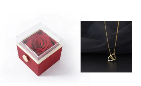 Double Heart Necklace Gift Set